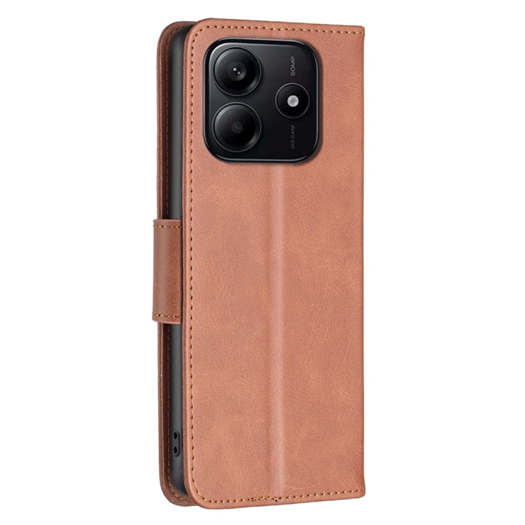For Redmi Note 14 5G Lambskin Texture Pure Color Flip Leather Phone Case