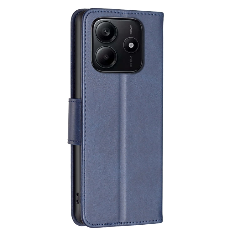 For Redmi Note 14 5G Lambskin Texture Pure Color Flip Leather Phone Case