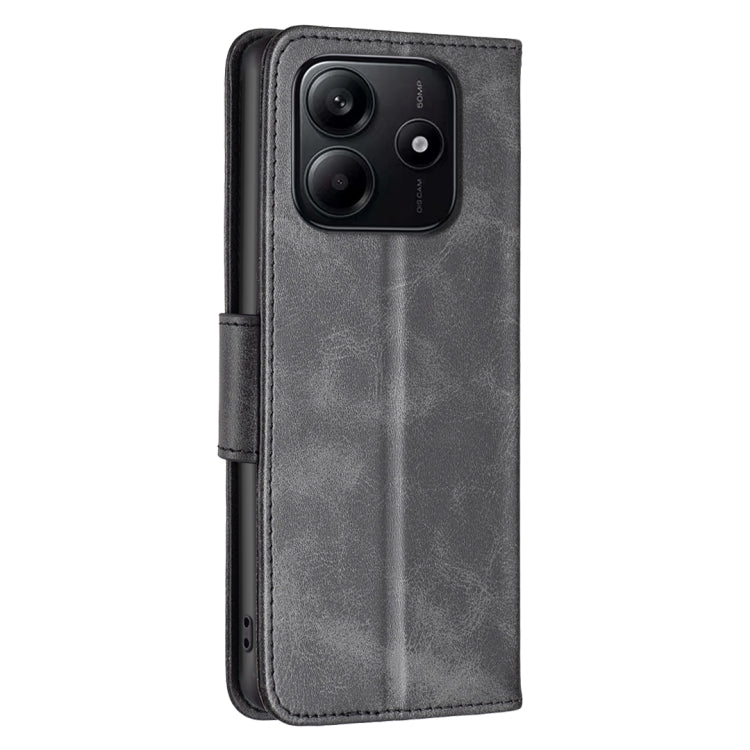 For Redmi Note 14 5G Lambskin Texture Pure Color Flip Leather Phone Case