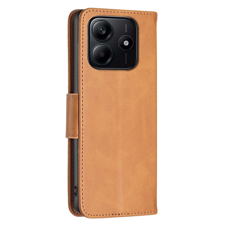 For Redmi Note 14 5G Lambskin Texture Pure Color Flip Leather Phone Case