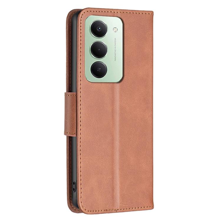 For Redmi 15 5G Global / 15 4G SEA 169.5mm Lambskin Texture Pure Color Flip Leather Phone Case