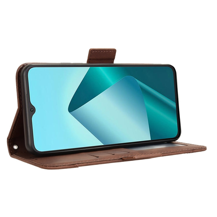 For Wiko T20 Skin Feel Calf Texture Card Slots Leather Phone Case