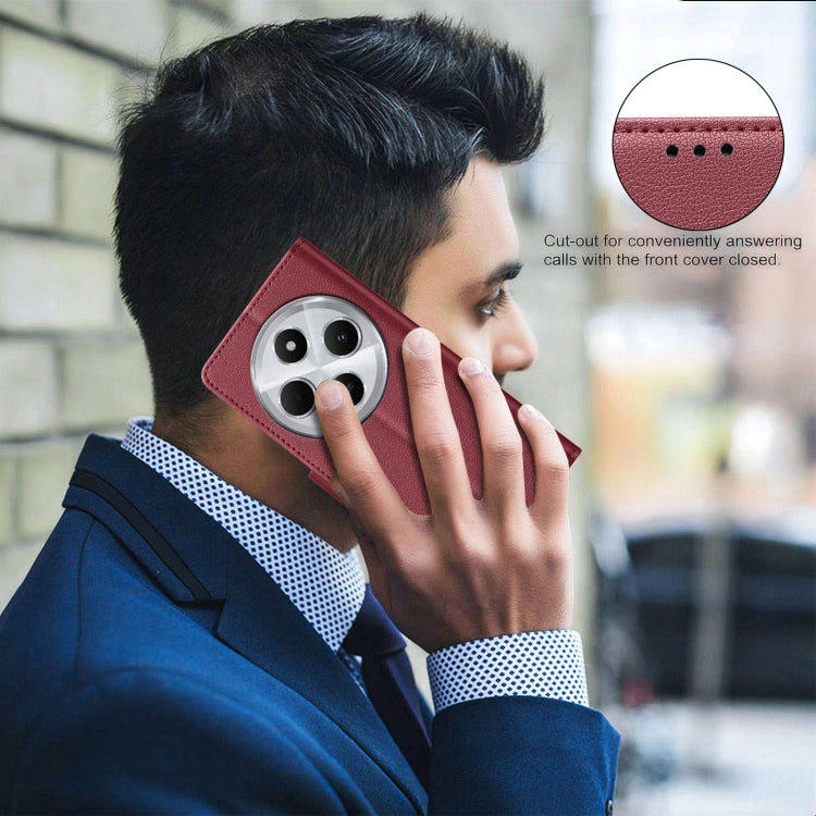 For Redmi 14C 4G Litchi Texture RFID Anti-theft Leather Phone Case