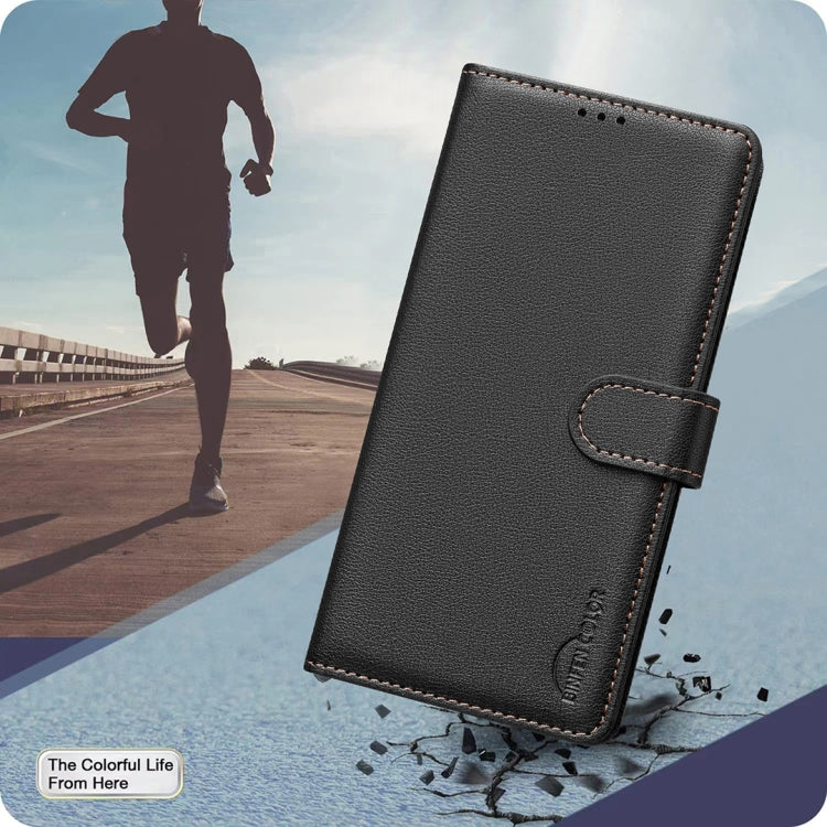 For Redmi Note 14 5G Litchi Texture RFID Anti-theft Leather Phone Case