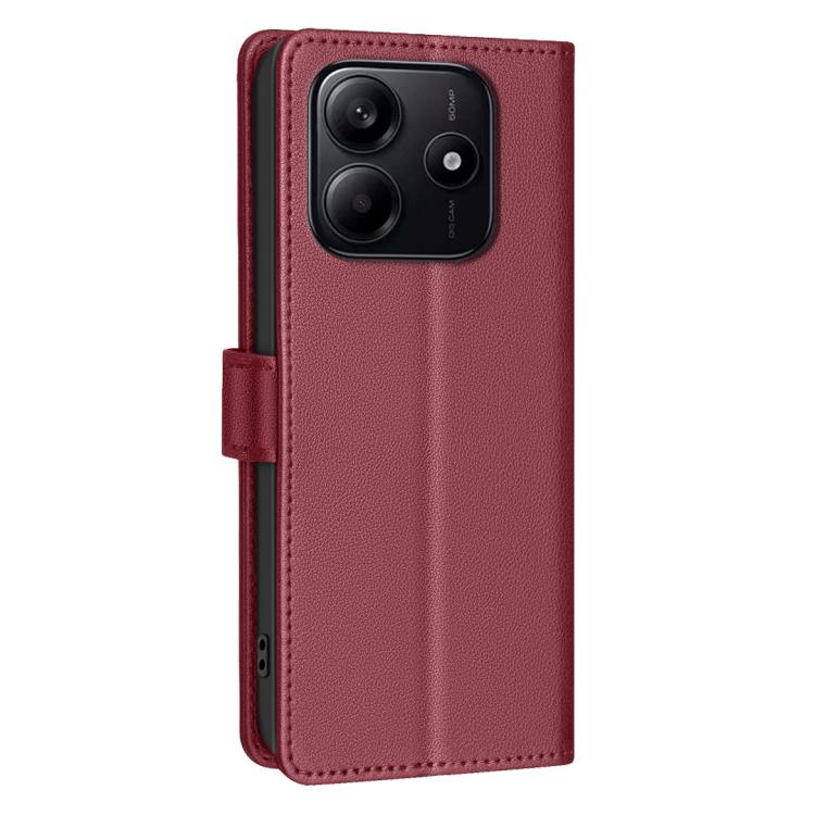 For Redmi Note 14 4G 163.25mm Litchi Texture RFID Anti-theft Leather Phone Case