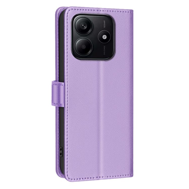 For Redmi Note 14 4G 163.25mm Litchi Texture RFID Anti-theft Leather Phone Case