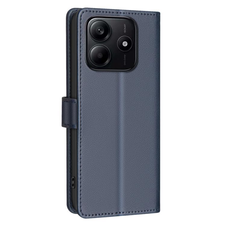 For Redmi Note 14 4G 163.25mm Litchi Texture RFID Anti-theft Leather Phone Case