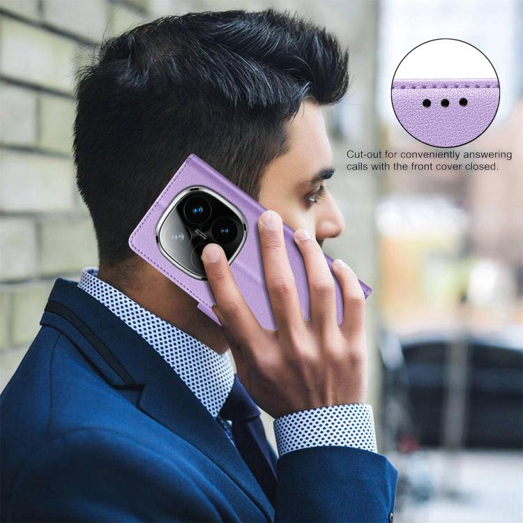 For Redmi Note 14 Pro 4G Litchi Texture RFID Anti-theft Leather Phone Case