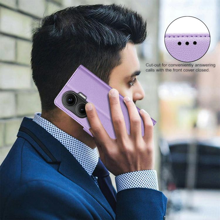 For Redmi Turbo 4 Pro Litchi Texture RFID Anti-theft Leather Phone Case