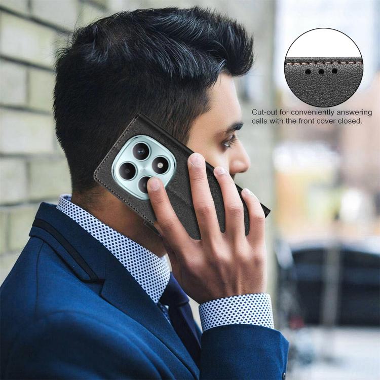 For Redmi Note 15 5G Global 164mm Litchi Texture RFID Anti-theft Leather Phone Case