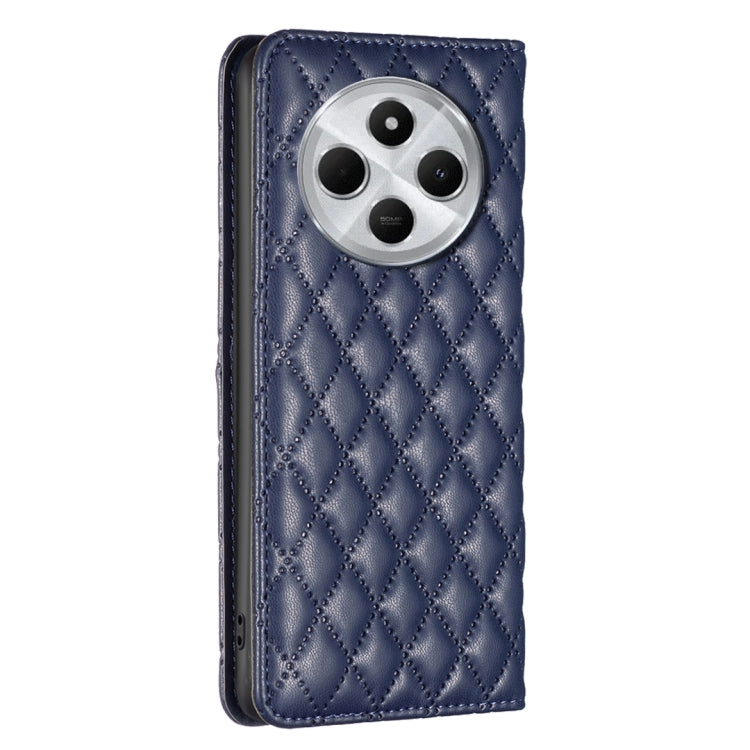 For Redmi 14C 4G Diamond Lattice Magnetic Leather Flip Phone Case
