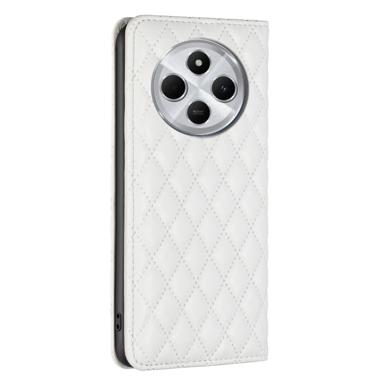 For Redmi 14C 4G Diamond Lattice Magnetic Leather Flip Phone Case