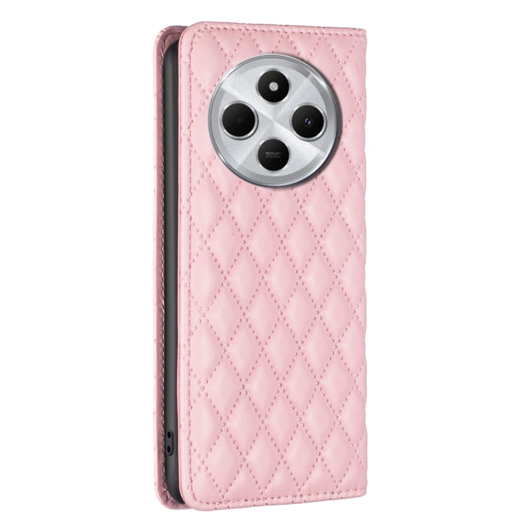 For Redmi 14C 4G Diamond Lattice Magnetic Leather Flip Phone Case