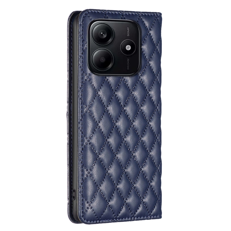 For Redmi Note 14 5G Diamond Lattice Magnetic Leather Flip Phone Case