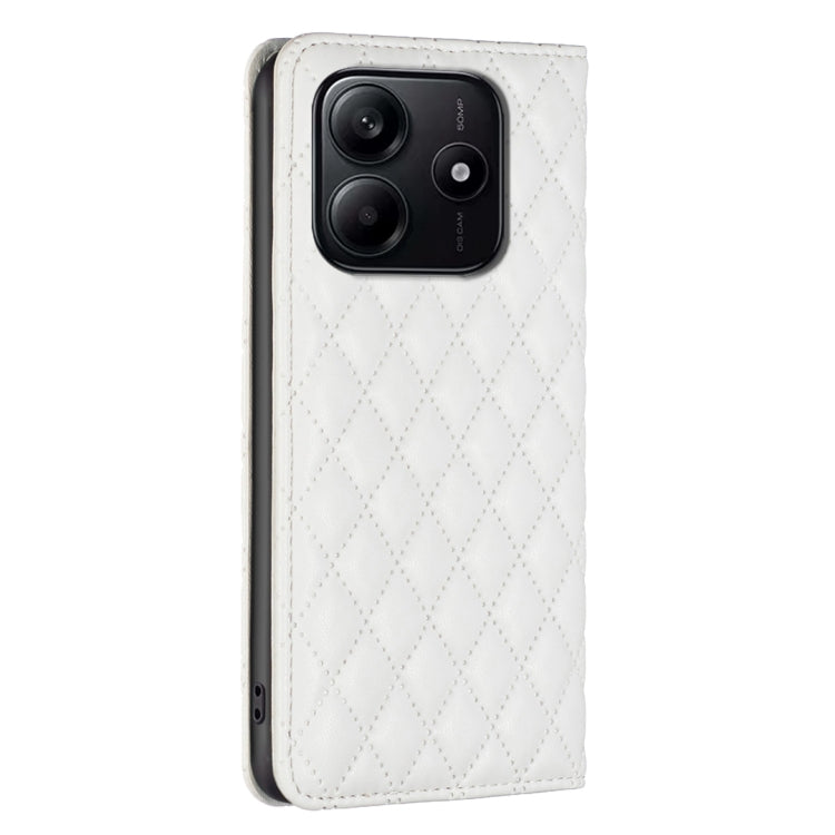 For Redmi Note 14 5G Diamond Lattice Magnetic Leather Flip Phone Case
