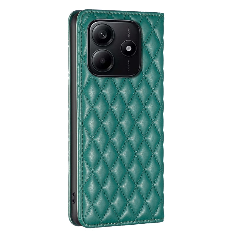 For Redmi Note 14 5G Diamond Lattice Magnetic Leather Flip Phone Case