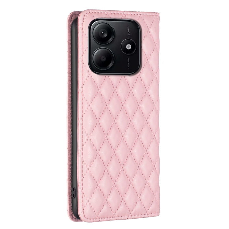 For Redmi Note 14 5G Diamond Lattice Magnetic Leather Flip Phone Case