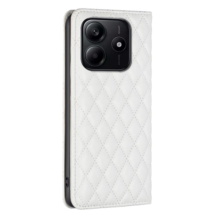 For Redmi Note 14 4G 163.25mm Diamond Lattice Magnetic Leather Flip Phone Case
