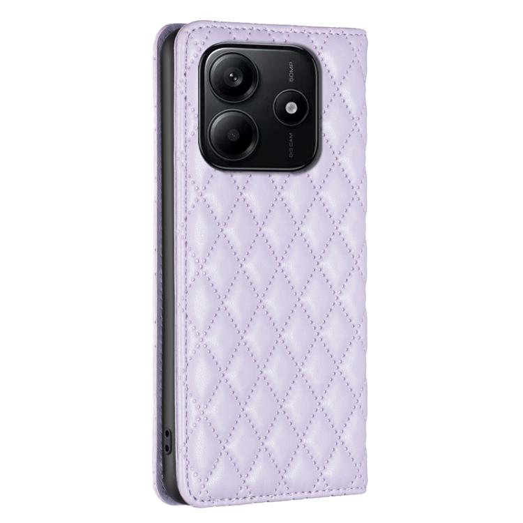 For Redmi Note 14 4G 163.25mm Diamond Lattice Magnetic Leather Flip Phone Case