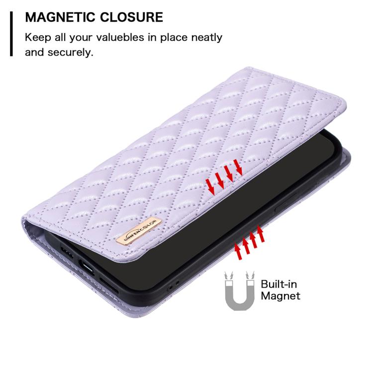For Redmi Note 14 4G 163.25mm Diamond Lattice Magnetic Leather Flip Phone Case