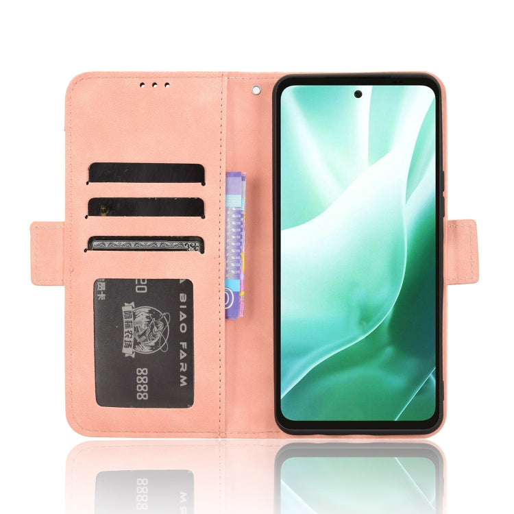 For Fujitsu Arrows We2 Plus Skin Feel Calf Texture Card Slots Leather Phone Case