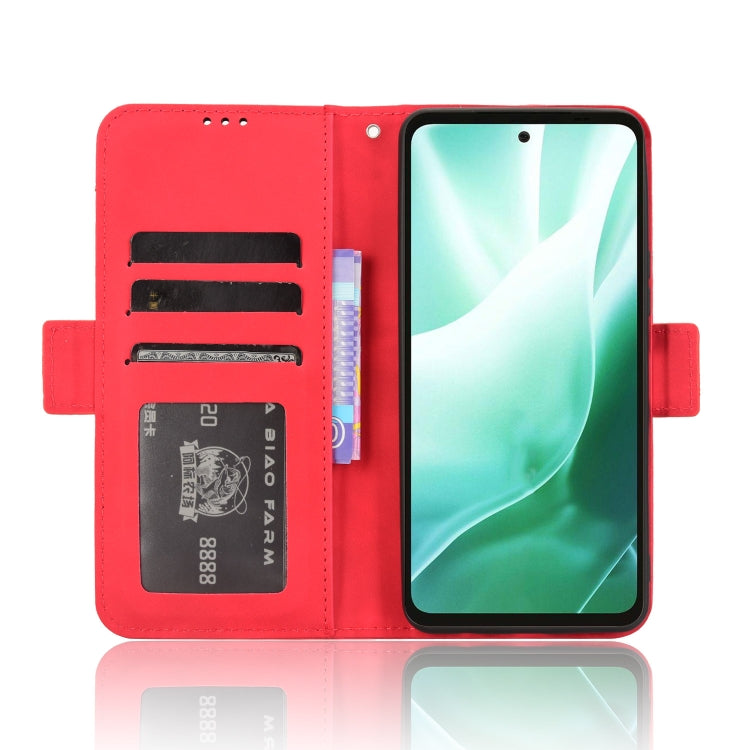 For Fujitsu Arrows We2 Plus Skin Feel Calf Texture Card Slots Leather Phone Case
