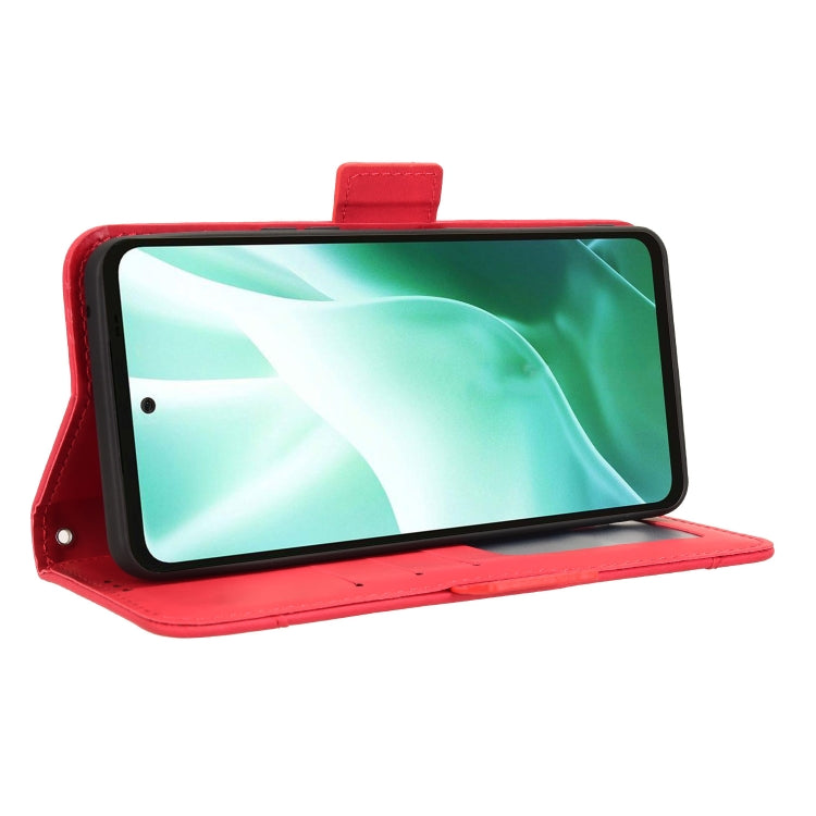 For Fujitsu Arrows We2 Plus Skin Feel Calf Texture Card Slots Leather Phone Case