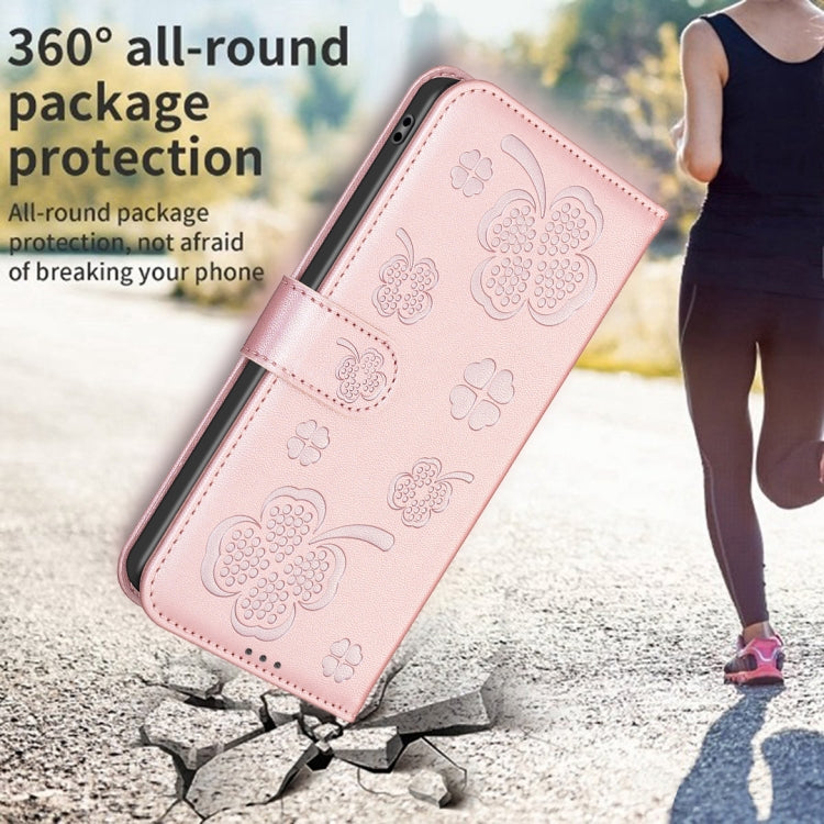 For Redmi Note 14 5G Four-leaf Embossed Leather Phone Case