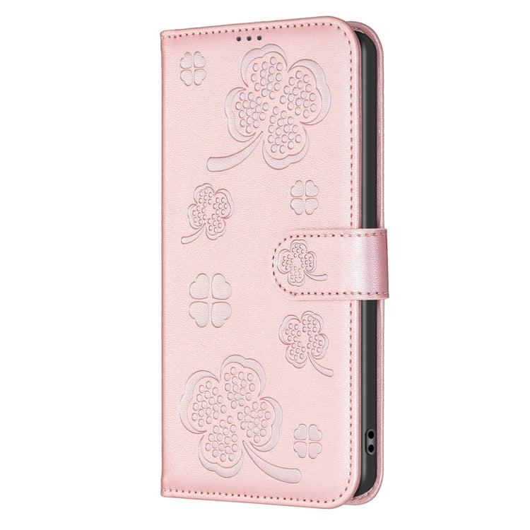 For Redmi Note 14 Pro 5G / Note 14 Pro+ 5G Four-leaf Embossed Leather Phone Case