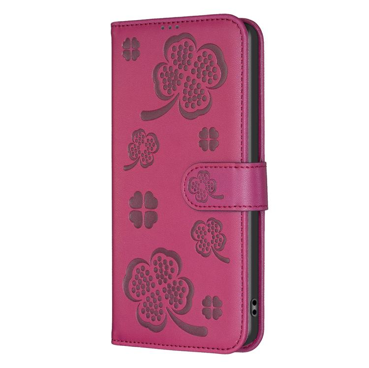 For Redmi Note 14 4G 163.25mm Four-leaf Embossed Leather Phone Case