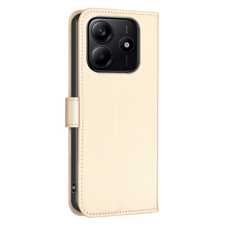 For Redmi Note 14 4G 163.25mm Four-leaf Embossed Leather Phone Case