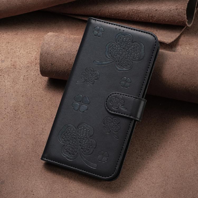 For Redmi Note 14 Pro 4G Four-leaf Embossed Leather Phone Case