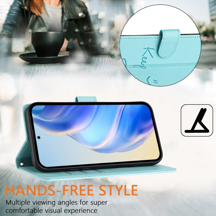 For Samsung Galaxy A02 / M02 Smile Embossing RFID Leather Phone Case