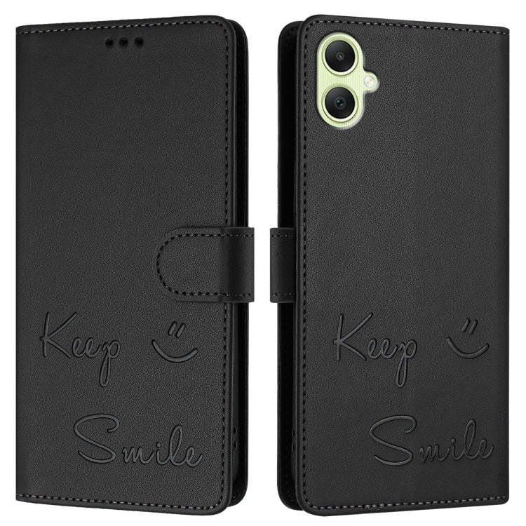 For Samsung Galaxy A05 4G Global Smile Embossing RFID Leather Phone Case