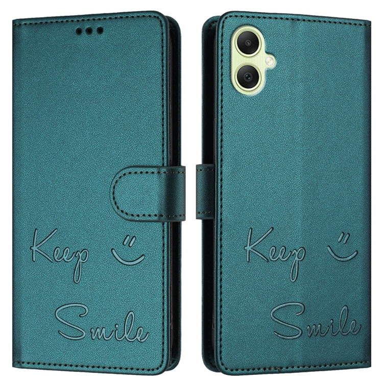 For Samsung Galaxy A05 4G Global Smile Embossing RFID Leather Phone Case