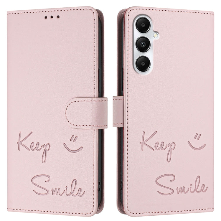 For Samsung Galaxy A05s 4G Global Smile Embossing RFID Leather Phone Case