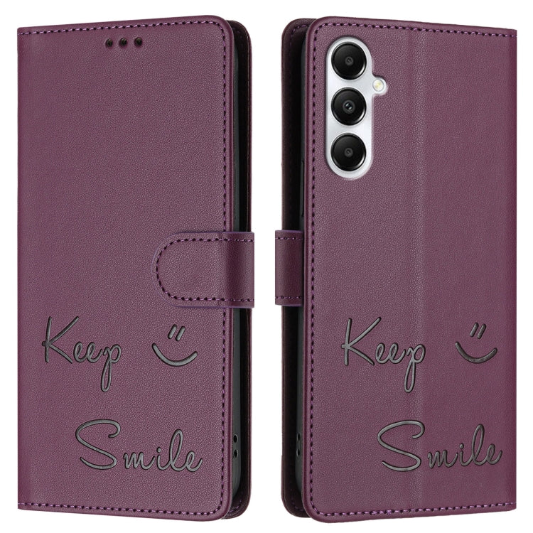 For Samsung Galaxy A05s 4G Global Smile Embossing RFID Leather Phone Case