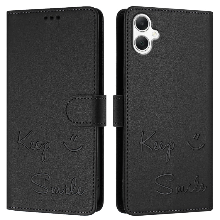 For Samsung Galaxy A06 4G Smile Embossing RFID Leather Phone Case