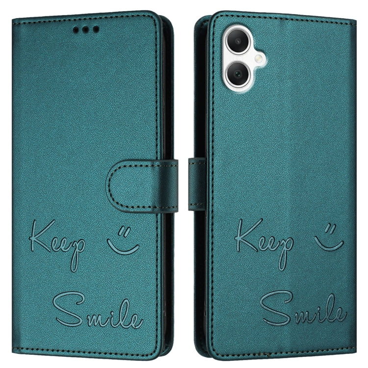 For Samsung Galaxy A06 4G Smile Embossing RFID Leather Phone Case