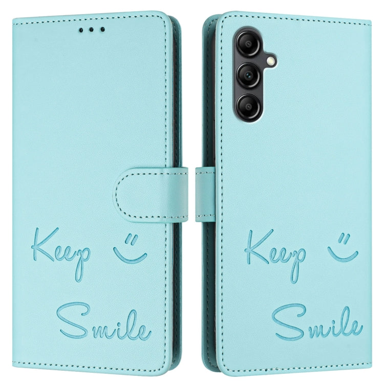 For Samsung Galaxy A15 5G / 4G Smile Embossing RFID Leather Phone Case