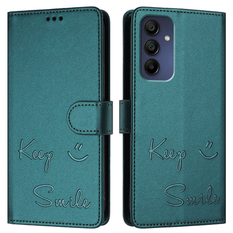 For Samsung Galaxy A16 5G Smile Embossing RFID Leather Phone Case