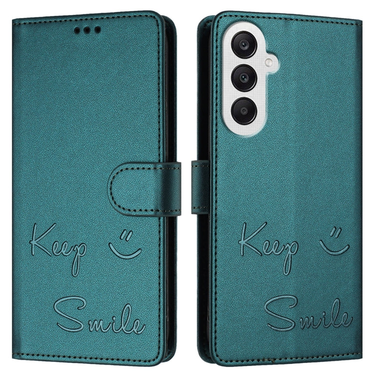 For Samsung Galaxy A25 5G Global Smile Embossing RFID Leather Phone Case