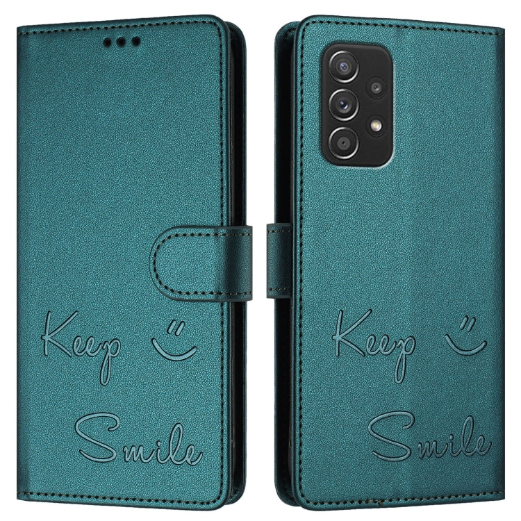 For Samsung Galaxy A52 4G / 5G / A52s 5G Smile Embossing RFID Leather Phone Case