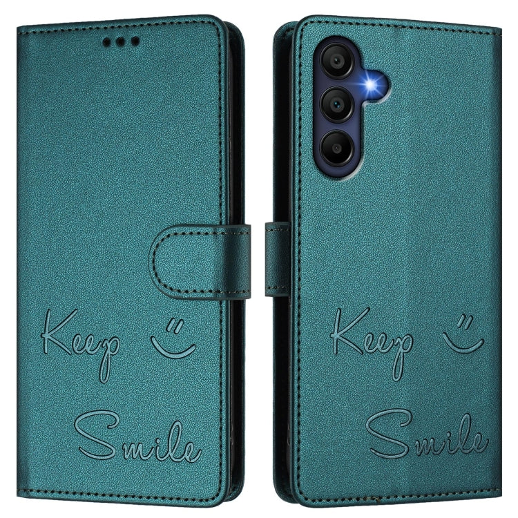 For Samsung Galaxy A26 5G Smile Embossing RFID Leather Phone Case