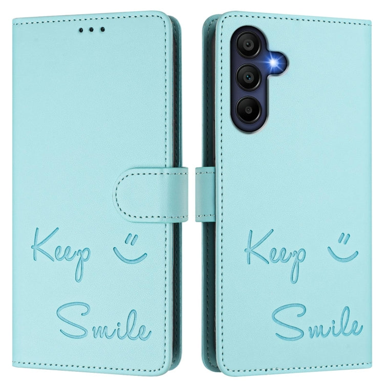 For Samsung Galaxy A16 4G Smile Embossing RFID Leather Phone Case