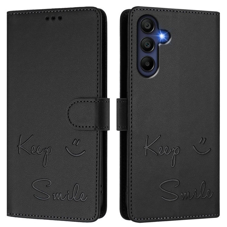 For Samsung Galaxy A16 4G Smile Embossing RFID Leather Phone Case