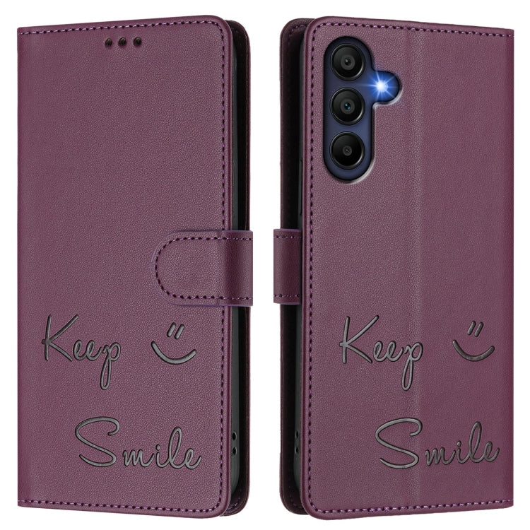 For Samsung Galaxy A16 4G Smile Embossing RFID Leather Phone Case