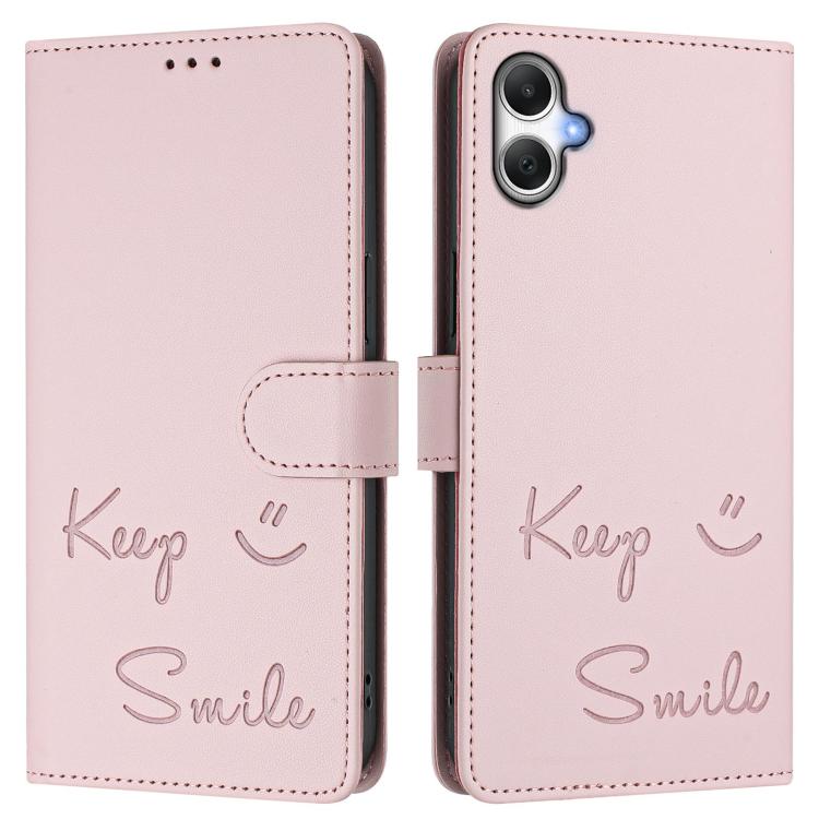 For Samsung Galaxy A07 4G Smile Embossing RFID Leather Phone Case