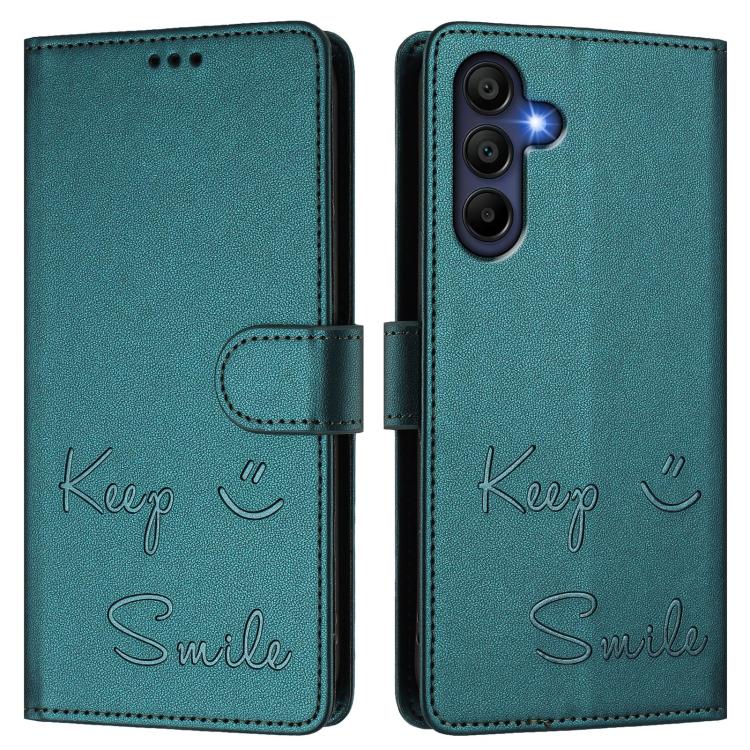For Samsung Galaxy A17 4G Smile Embossing RFID Leather Phone Case