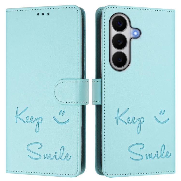 For Galaxy A27 5G Smile Embossing RFID Leather Phone Case